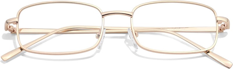 HASFOX Store ® Metal Rectangle Eyewear Frames Clear Lens Fake Glasses Non Prescription, Y2K Style & Office-Siren Aesthetic E8733 - Image 1